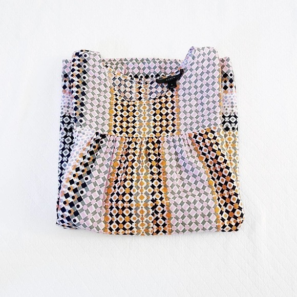 J. Crew Patterned Top Multicolor Loose Fitting Lightweight SZ2 - Picture 7 of 7